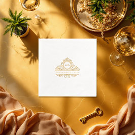 Servilletas Con Brillo Elegante Monograma Boda estético de dinero viejo E