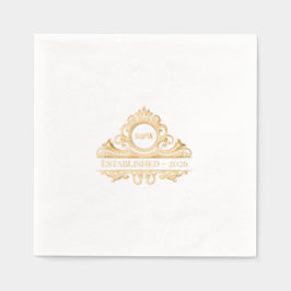 Servilletas Con Brillo Elegante Monograma Boda estético de dinero viejo E