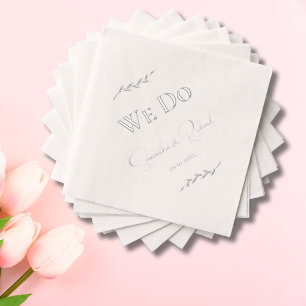 Servilletas Con Brillo Elegante "Nosotros Nos Casamos" Nombres de Pareja 