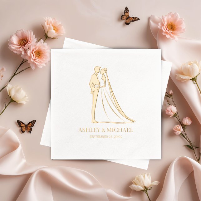 Servilletas Con Brillo Elegante novia y Boda de Groom (Subido por el creador)
