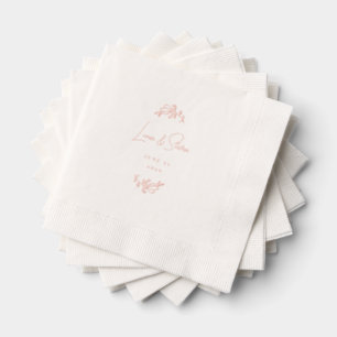 Servilletas Con Brillo Elegante papel de aluminio floral nupcial Rosa de