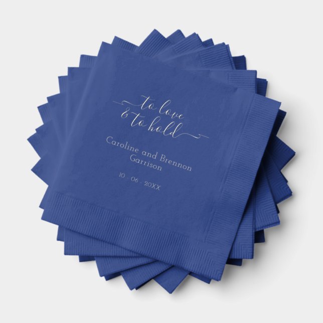 Servilletas Con Brillo Elegante Pareja Única Nombres Boda Vow Gold (Insitu (apilados))