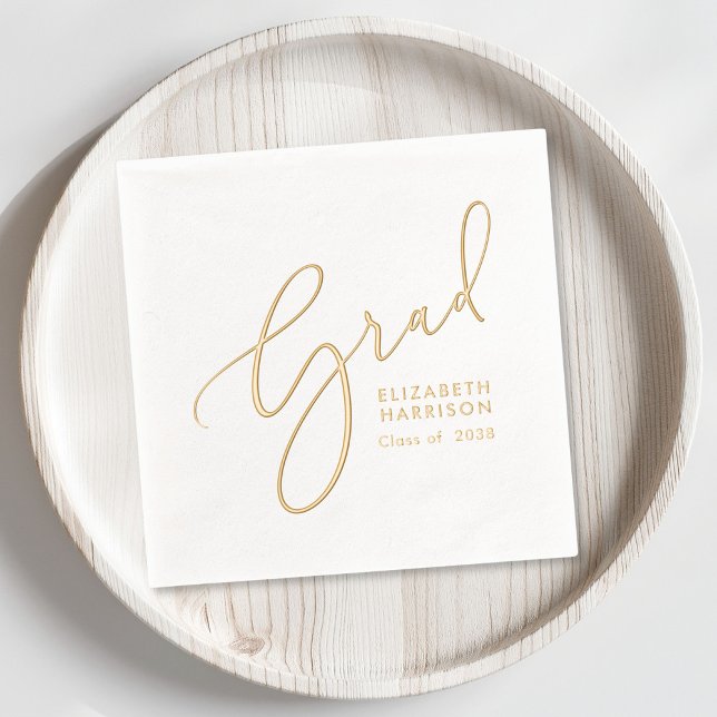 Servilletas Con Brillo Elegante Partido de Graduación (Elevate your graduation party decor with these classic and elegant foil napkins)
