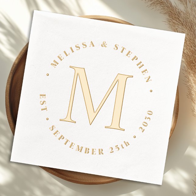 Servilletas Con Brillo Elegante Personalizado Monograma Novia y Boda Groo (Subido por el creador)