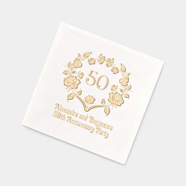 Servilletas Con Brillo Elegante Rosa Wreath Frame Fiesta (Izquierda)