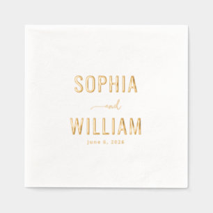 Servilletas Con Brillo Elegante Tipografía Dorada