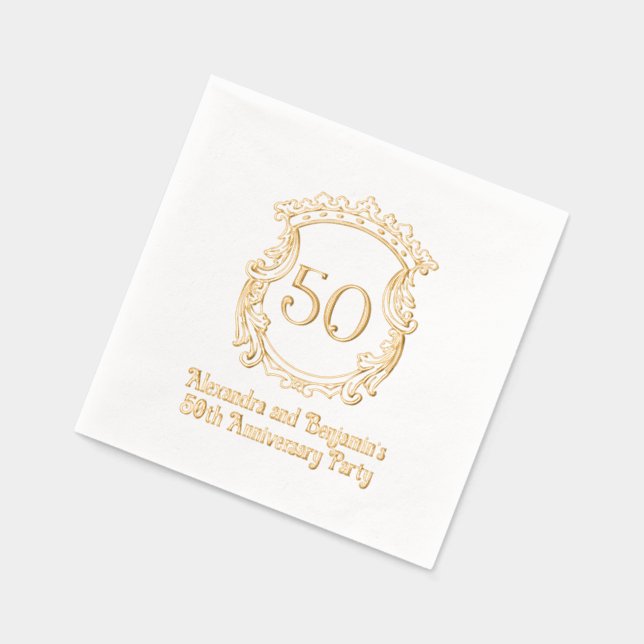 Servilletas Con Brillo Elegante y floreciente marco Escudo #Fiesta de 2 a (Izquierda)