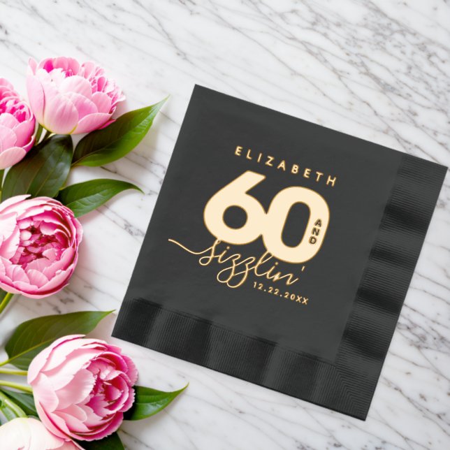 Servilletas Con Brillo Elegante y moderno Girly 60 y Sizzlin' (Insitu (Boda))