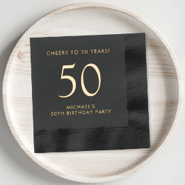 Servilletas Con Brillo Elegantes hombres 50 cumpleaños