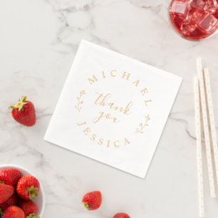 Servilletas Con Brillo Elegantes Nombres Botánicos Personalizados Gracias