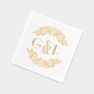 Servilletas Con Brillo Elegantes Rosas arcos #6 Ronda Dos Inicial