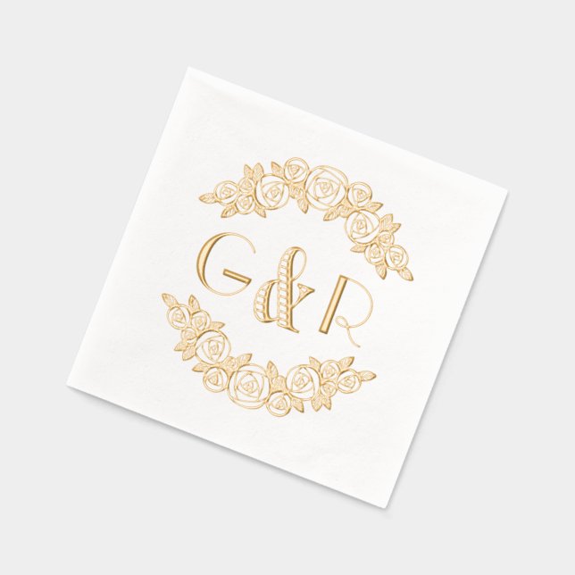 Servilletas Con Brillo Elegantes Rosas arcos #6 Ronda Dos Inicial (Izquierda)