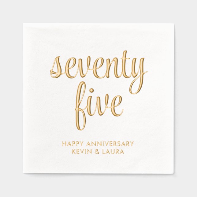 Servilletas Con Brillo Elegantes toallas de Relieve metalizado dorado en  (Anverso)