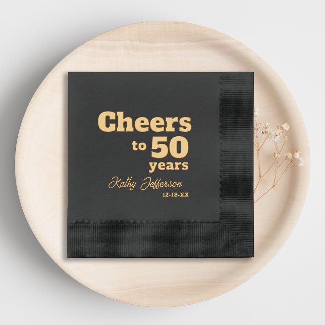 Servilletas Con Brillo Elegantes vítores a 50 años 50 cumpleaños (Subido por el creador)