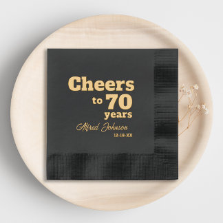 Servilletas Con Brillo Elegantes vítores a 70 años 70 cumpleaños