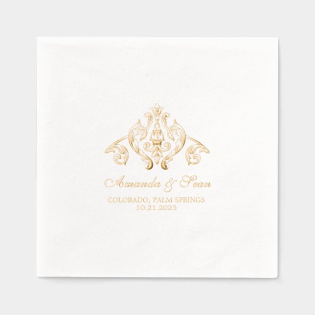 Servilletas Con Brillo Elemento de diseño ornamental tradicional personal (Anverso)