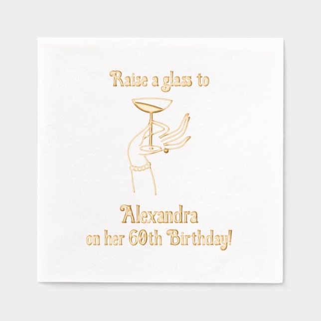 Servilletas Con Brillo Elevar a Fiesta de aniversario de cumpleaños de Gl (Anverso)