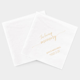 Servilletas Con Brillo En Memoria Querida   Funeral Memorial Elegante Esc