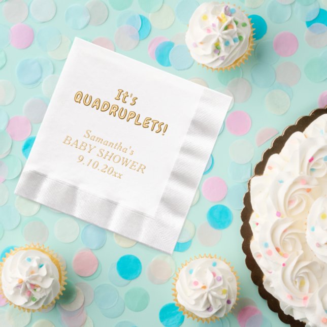 Servilletas Con Brillo Es Baby Shower de Cuatrillizos (Insitu (Partido))