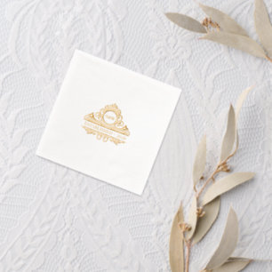 Servilletas Con Brillo Estética de Antiguo Dinero Elegante Cresta de Boda