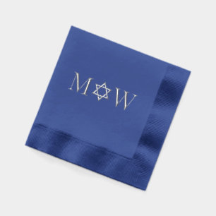Servilletas Con Brillo Estrella de David Bride Groom Boda 2 Init Monogram