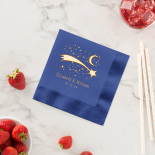 Servilletas Con Brillo Estrella de tiro Wish Lucky Stars Moon Parple Boda