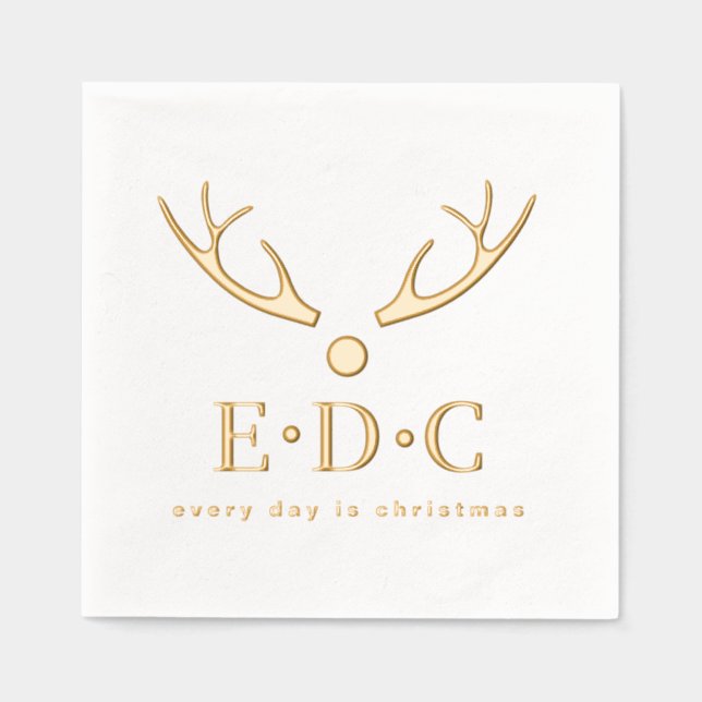 Servilletas Con Brillo Every Day is Christmas Foil Stamped Napkins (Anverso)