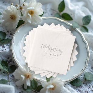 Servilletas Con Brillo Exquisite Elegant Wedding Anniversarie Calligraphy