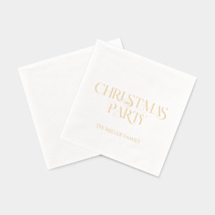 Servilletas Con Brillo Fancy Merry Christmas Retro Typography