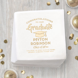 Servilletas Con Brillo Felicitaciones Graduate Elegant Modern Graduation
