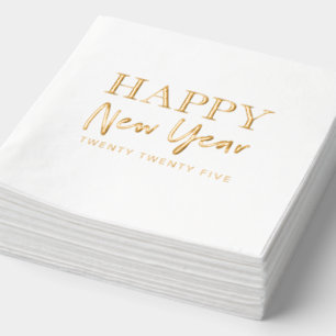 Servilletas Con Brillo Feliz Año Nuevo 2025