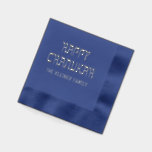Servilletas Con Brillo Feliz Chanukah Estilo Hebreo #11 Nombre de la Fami<br><div class="desc">Elegante Happy Chanukah Estilo Tipografía Hebreo #11 Personalizado Nombre de familia Diseño =========</div>
