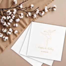 Servilletas Con Brillo Feliz cumpleaños Ballerina