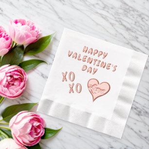 Servilletas Con Brillo Feliz día de San Valentín Corazón Beso Abrazo