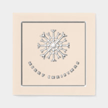 Feliz Navidad copo de nieve chic plateado