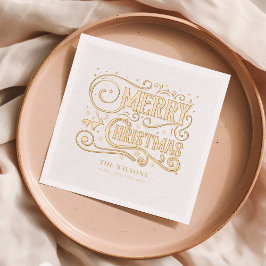 Servilletas Con Brillo Feliz Navidad moderna Navidad Festividad personali