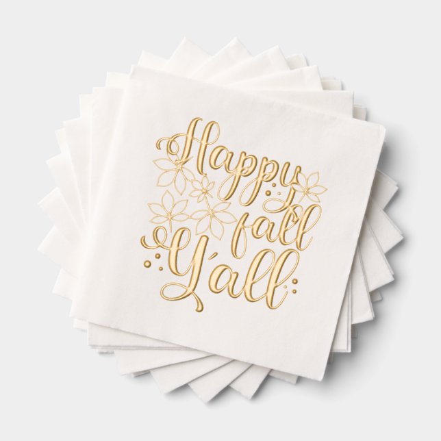 Servilletas Con Brillo Feliz otoño a todos (Insitu (apilados))