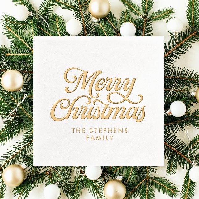 Servilletas Con Brillo Festividad navideña clásica retro script (Subido por el creador)