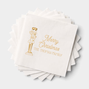 Servilletas Con Brillo Festividad Nutcracker Merry Christmas Name