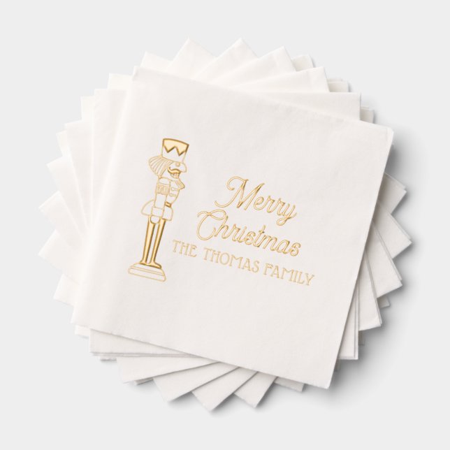 Servilletas Con Brillo Festividad Nutcracker Merry Christmas Name (Insitu (apilados))