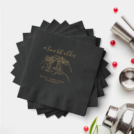 Servilletas Con Brillo Fiesta de cumpleaños Black Gold Martini de Trinida