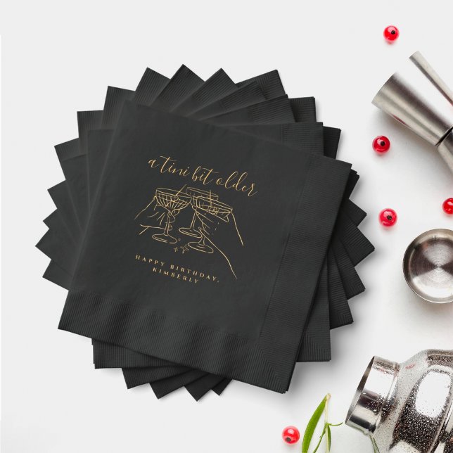 Servilletas Con Brillo Fiesta de cumpleaños Black Gold Martini de Trinida (Subido por el creador)