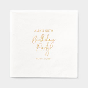 Servilletas Con Brillo Fiesta de cumpleaños de adulto con hito moderno