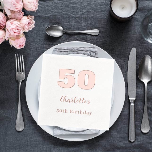 Servilletas Con Brillo Fiesta de cumpleaños elegante para el oro de la ro (Subido por el creador)