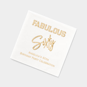 Servilletas Con Brillo * Fiesta de cumpleaños llena tu edad Fabuloso 60 #