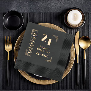 Servilletas Con Brillo Fiesta de cumpleaños número 21 de lujo con elegant