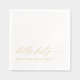 Servilletas Con Brillo Fiesta de cumpleaños número 40 moderna elegante do