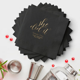 Servilletas Con Brillo Fiesta de Graduación con Fuentes Elegantes Moderna