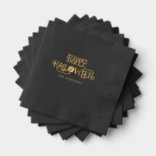 Servilletas Con Brillo Fiesta de Halloween Black Gold Happy