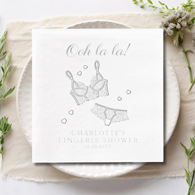 Servilletas Con Brillo Fiesta Lingerie Bridal Shower Bachelorette (Subido por el creador)